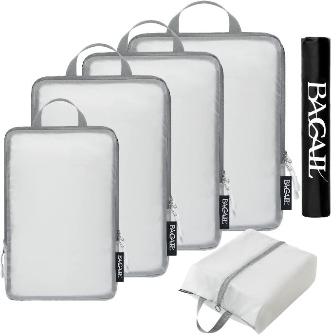 Packing Cube Set of 6 for Travel, Compression Bags Organizer for Luggage /  Backpack, Deep Grey