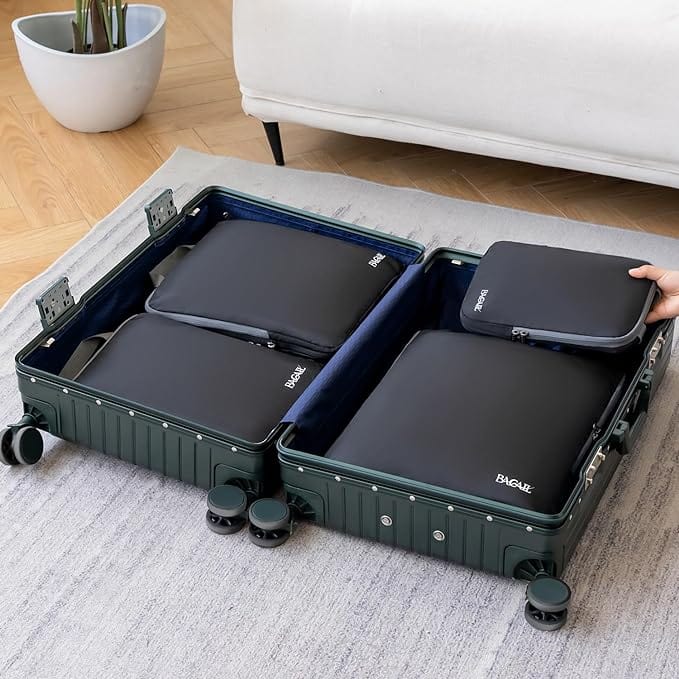 BAGAIL Clear Packing Cubes Packing Organizer for Travel Accessories Luggage Suitcase, Teal 4Set