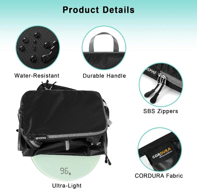 Ultralight Zipper Pouch Travel Packing Bags for Toiletries