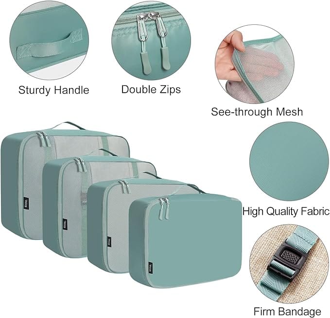 NuAngela Packing Cubes for Suitcases, 8 Set Luggage Organizers