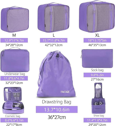 Packing Cubes Luggage Packing Organizers with laundry bag and shoe bag ...