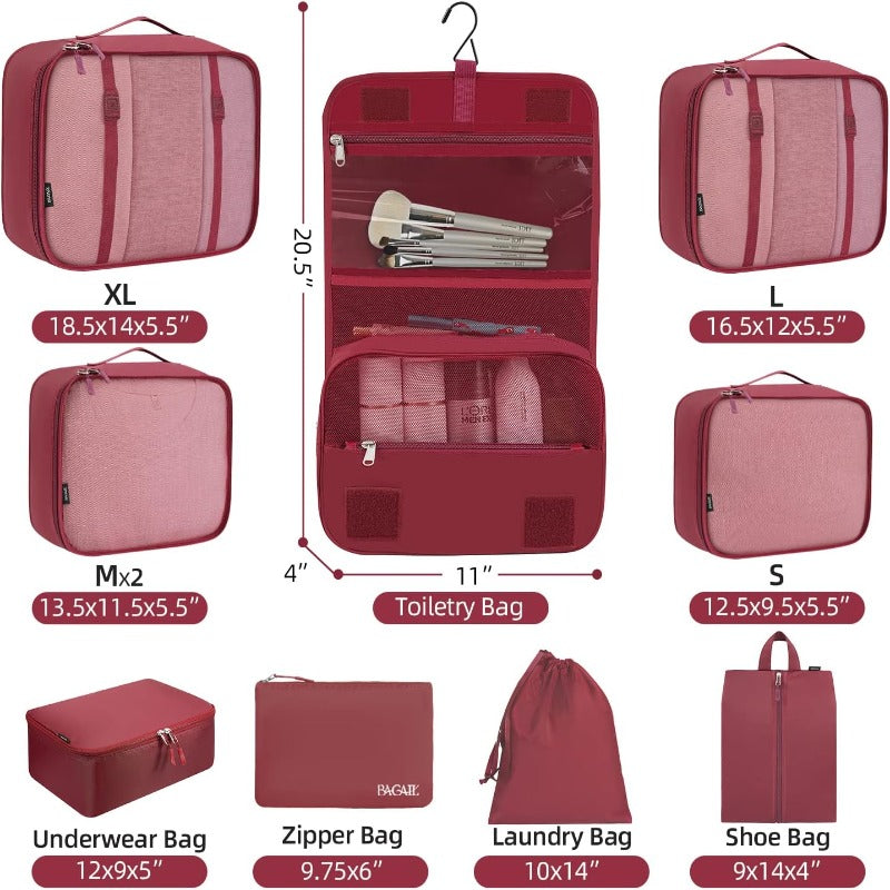 New 8Pcs/set Pink Travel Storage bags For Traveling Accessories