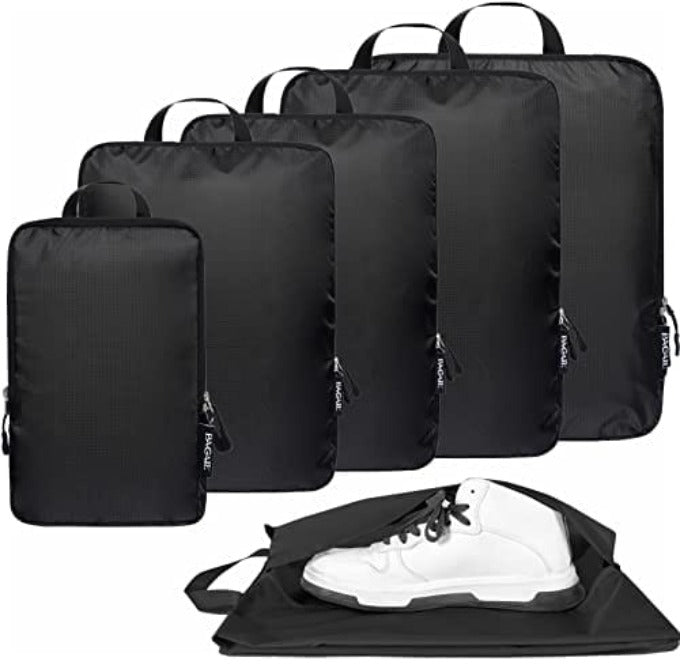 BAGAIL Clear Packing Cubes Packing Organizer for Travel Accessories Luggage  suitcase - Black 4Set