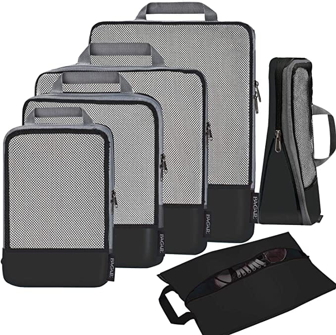BA Packing Organizers and Travel Set in High Quality Cotton, 8-pack Black