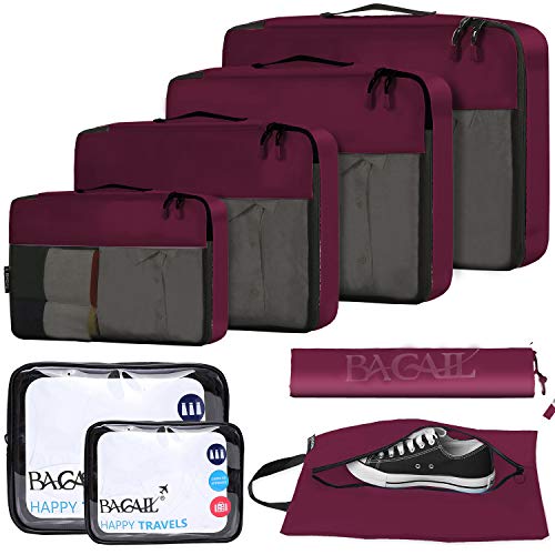 8 Piece Packing Cubes & Luggage Organizer - Purple Hood Adventures