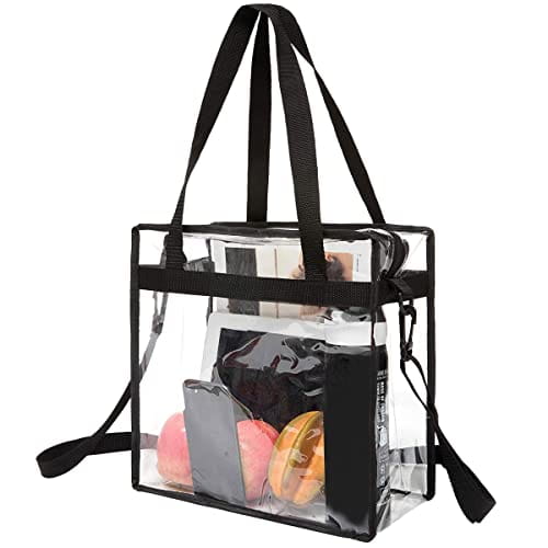 Clear Tote Bag - 12x6x12 Clear Stadium Bag, Transparent Water Resistant  Plastic Messenger Tote with …See more Clear Tote Bag - 12x6x12 Clear  Stadium
