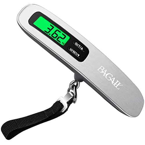 Luggage Scale, Portable Digital Hanging Baggage Scale for Travel, Suitcase Weight  Scale , 50KG, Battery Included - Silver 
