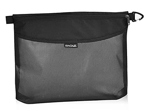 Cardinal Bag Supplies Travel Zipper Bags 11 x 6 inches Small Compact  Portable Black Zippered Cloth Pouches 2 Pack CW